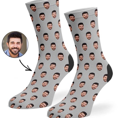 Grey Face Pattern Socks