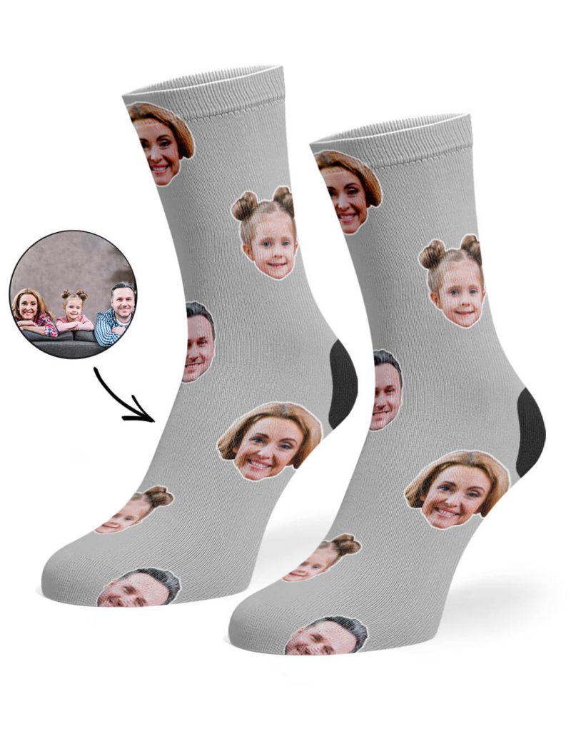 Grey Family Face Socks