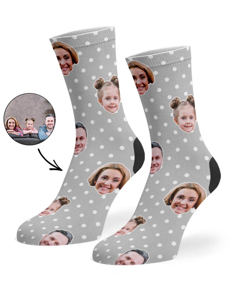 Grey Family Spotty Face Socks