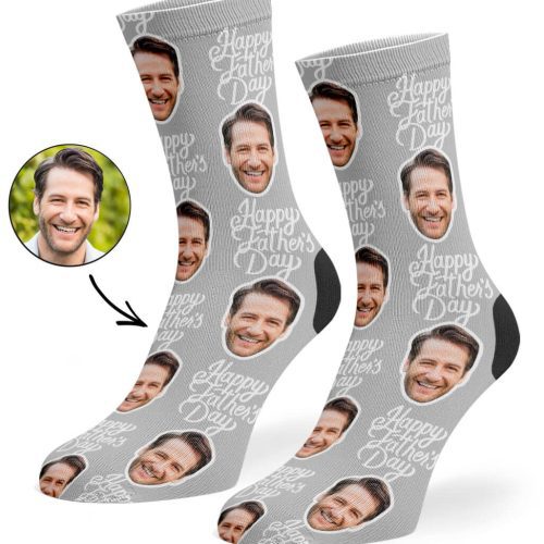 Grey Happy Fathers Day Socks