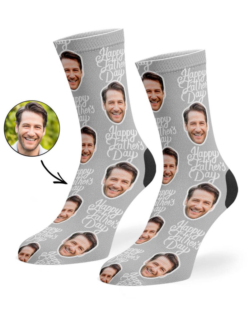 Grey Happy Fathers Day Socks