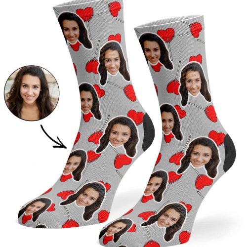 Grey Heart Lollipops Socks