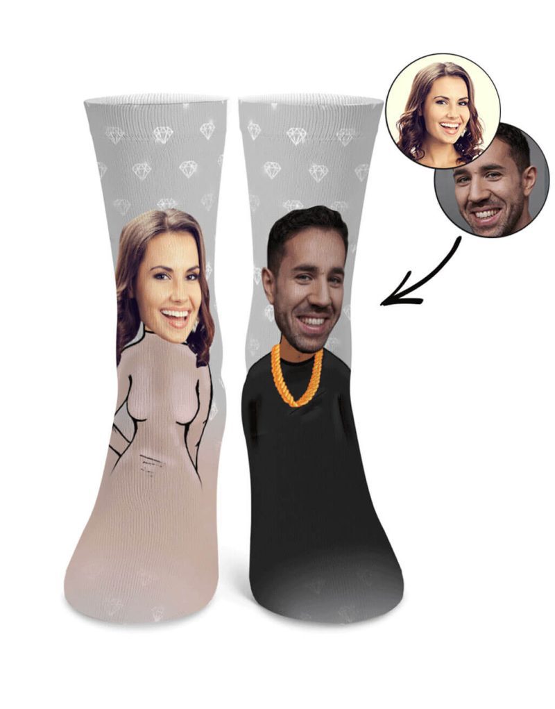 Grey KIM K KANYE ME SOCKS