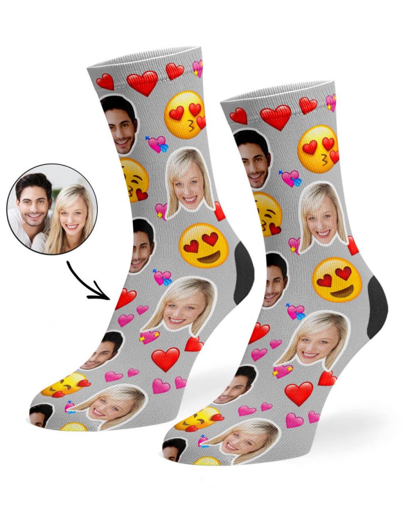 Grey Love Emoji Socks