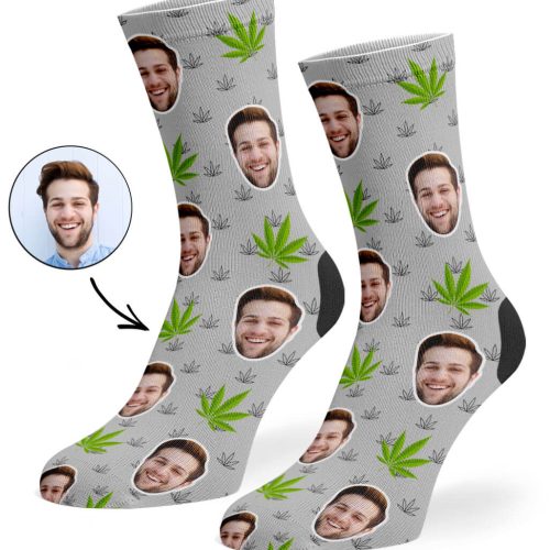 Grey Marijuana Socks