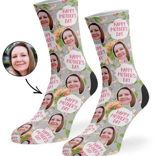 Grey Mother s Day Flower Socks