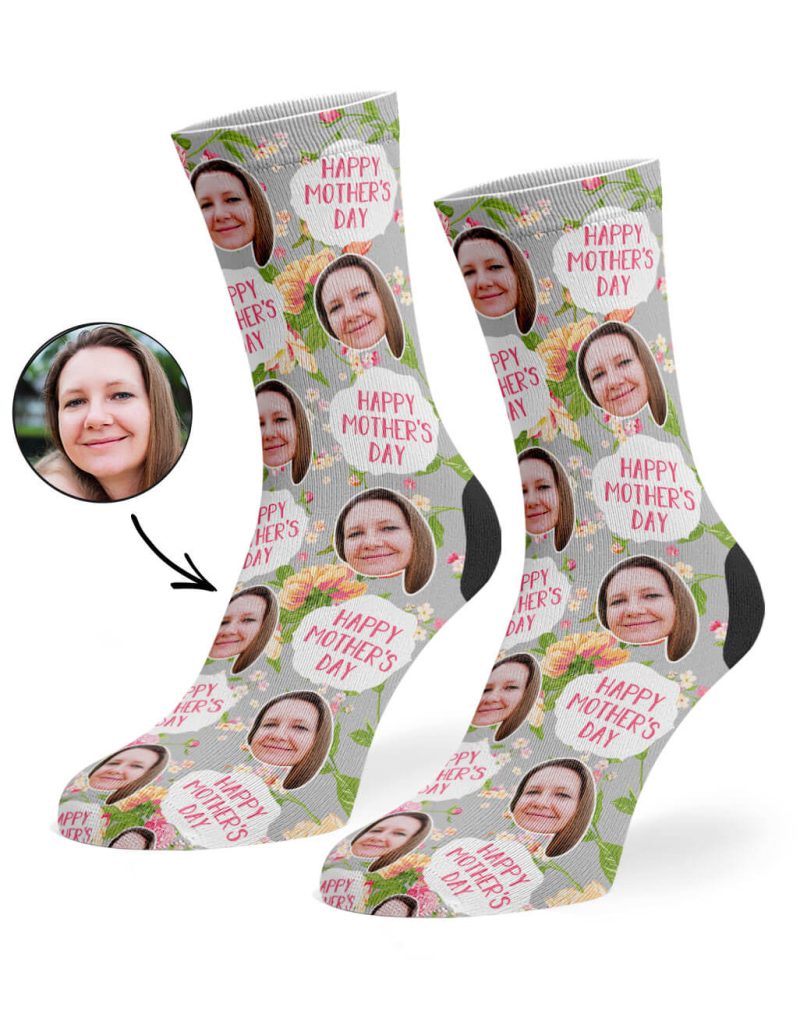 Grey Mother s Day Flower Socks