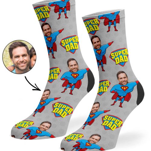 Grey Super Hero Dad Socks