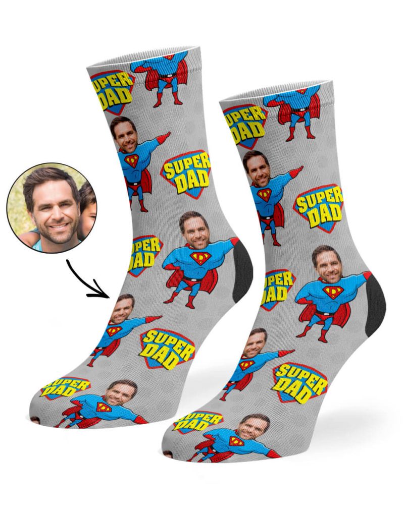 Grey Super Hero Dad Socks