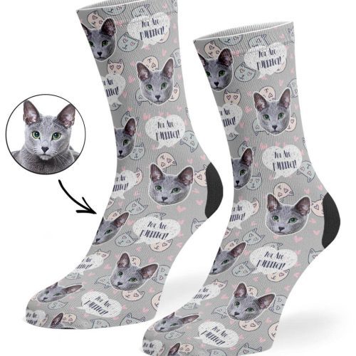 Grey You Are Purrfect Socks