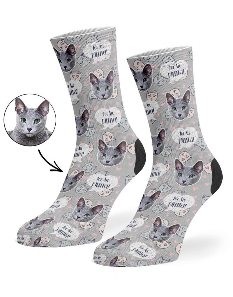 Grey You Are Purrfect Socks