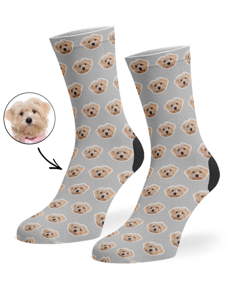 Grey Your Dog Pattern Socks