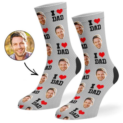 Grey I Love Dad Socks