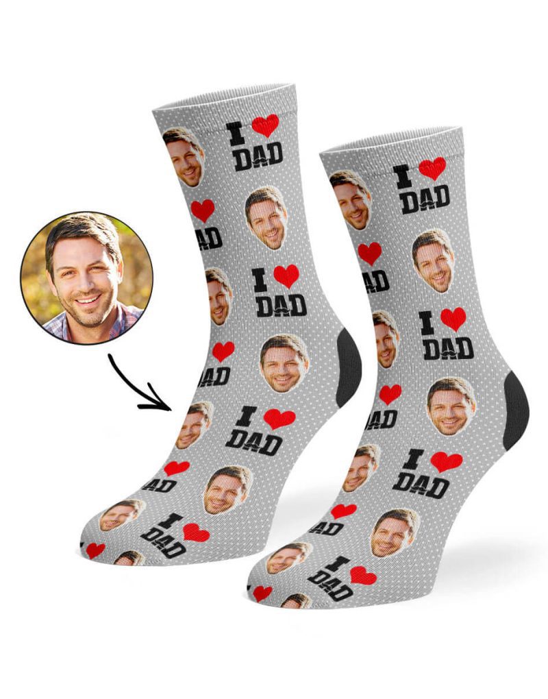 Grey I Love Dad Socks