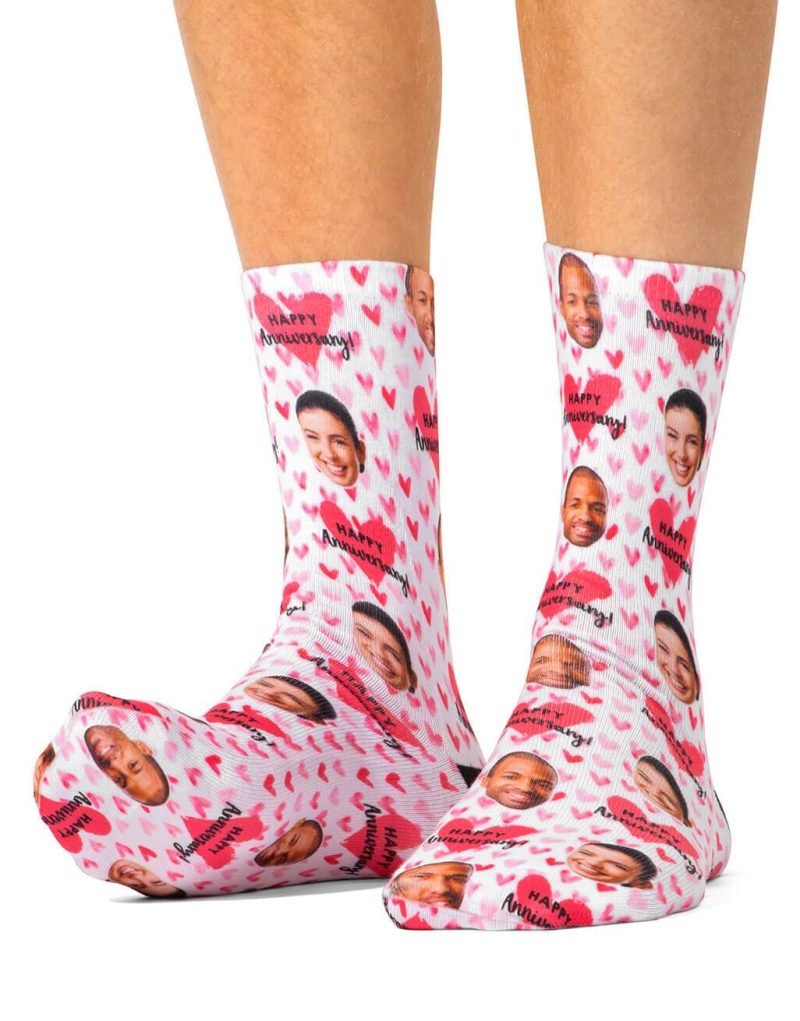 Happy Herats Anniversary Face Socks