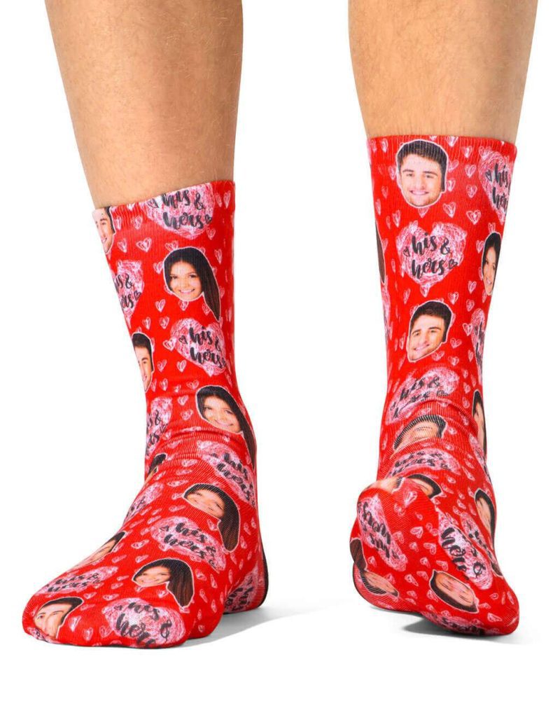 His And Hers Hearts Couples Socks