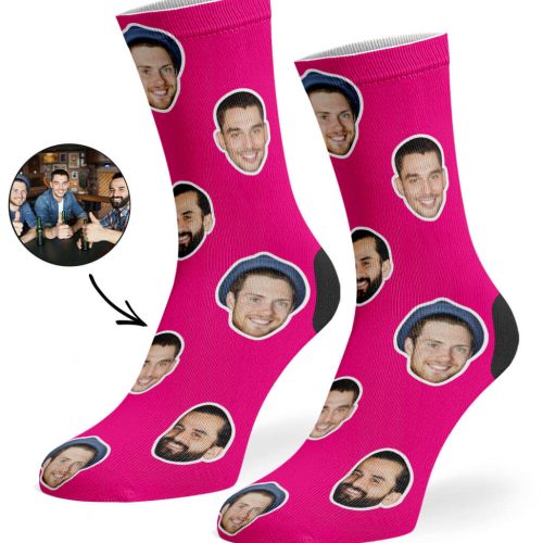 Hot Pink Best Friend Face Socks