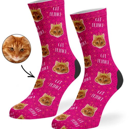 Hot Pink Cat Prince Socks