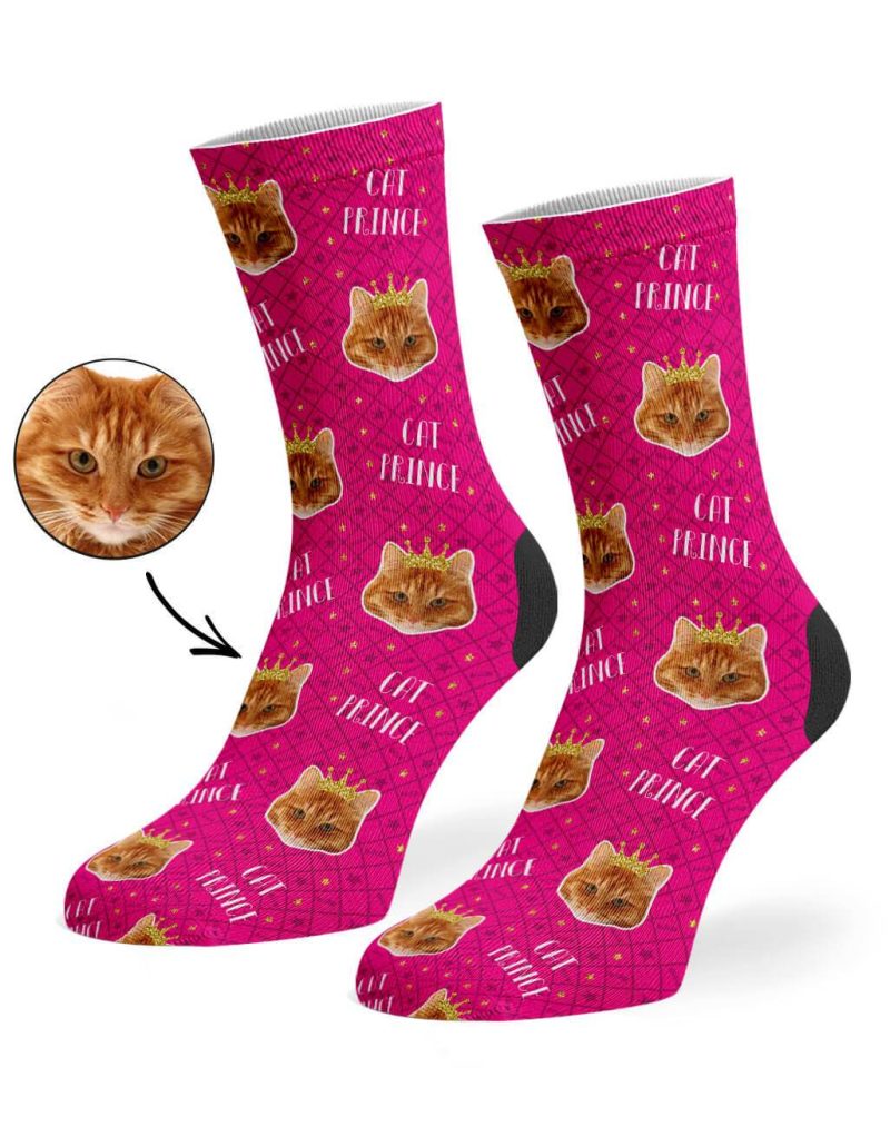 Hot Pink Cat Prince Socks