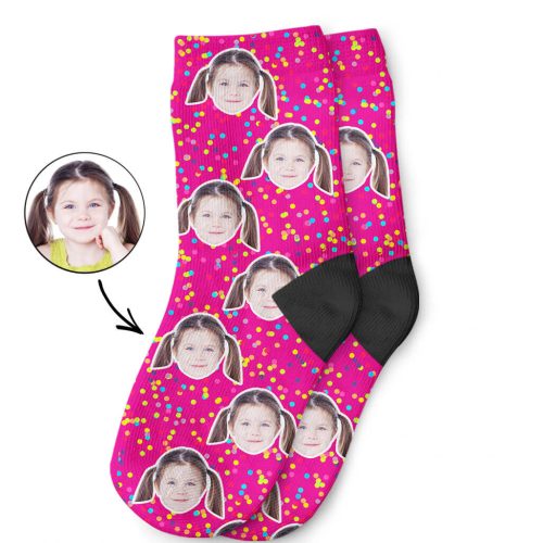 Hot Pink Colourful Spot Kids Socks