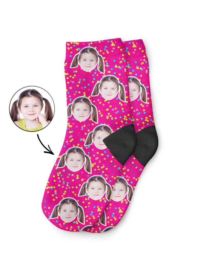 Hot Pink Colourful Spot Kids Socks