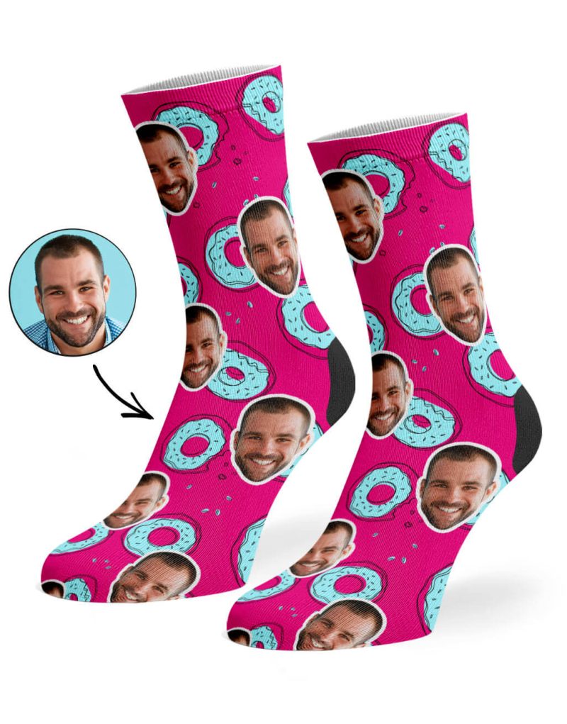 Hot Pink Donut Doodle Socks