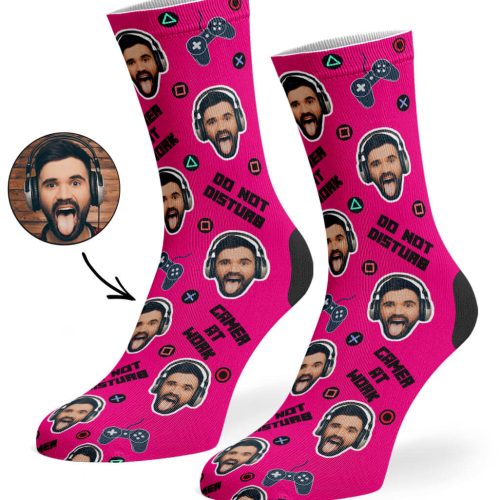 Hot Pink Gamer Face Socks