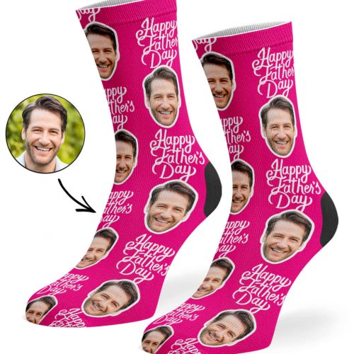 Hot Pink Happy Fathers Day Socks