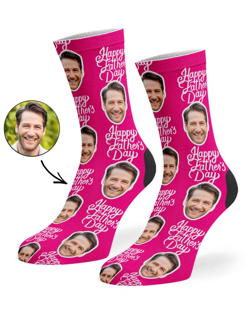 Hot Pink Happy Fathers Day Socks