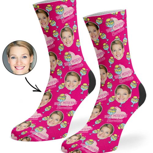 Hot Pink Happy Mothering Sundae Socks