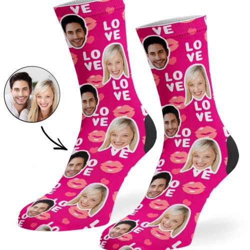 Hot Pink Love Lips Socks