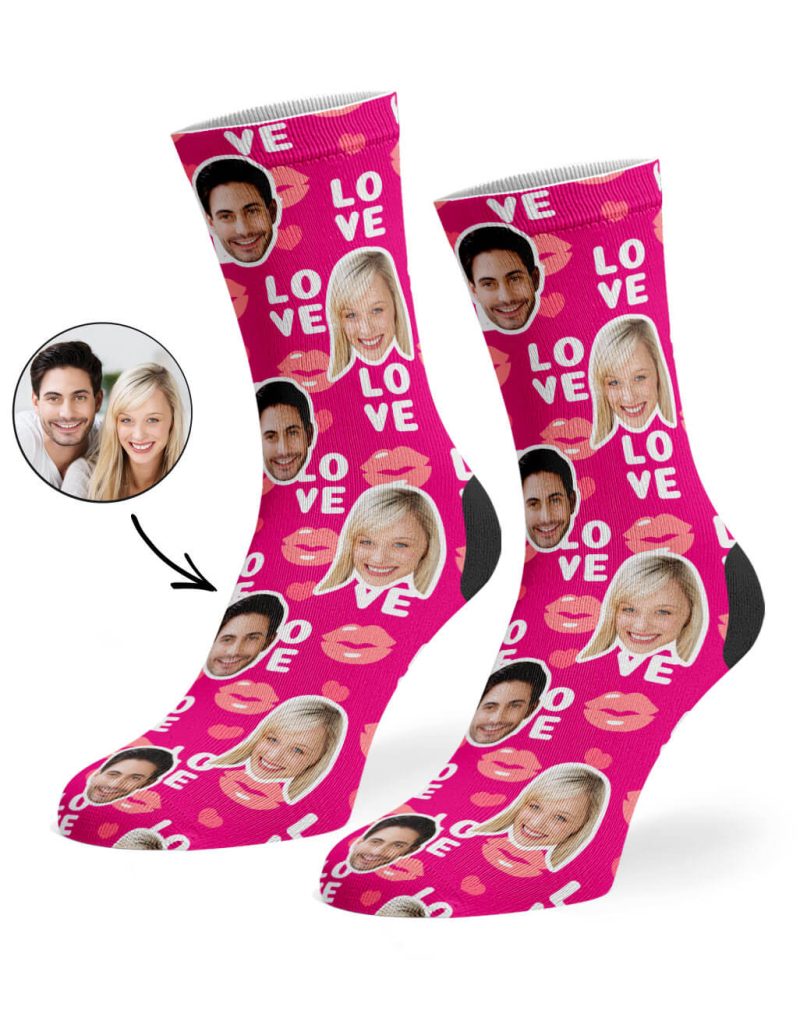 Hot Pink Love Lips Socks