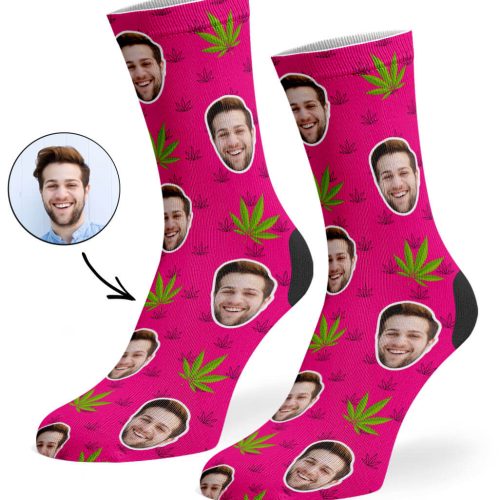 Hot Pink Marijuana Socks