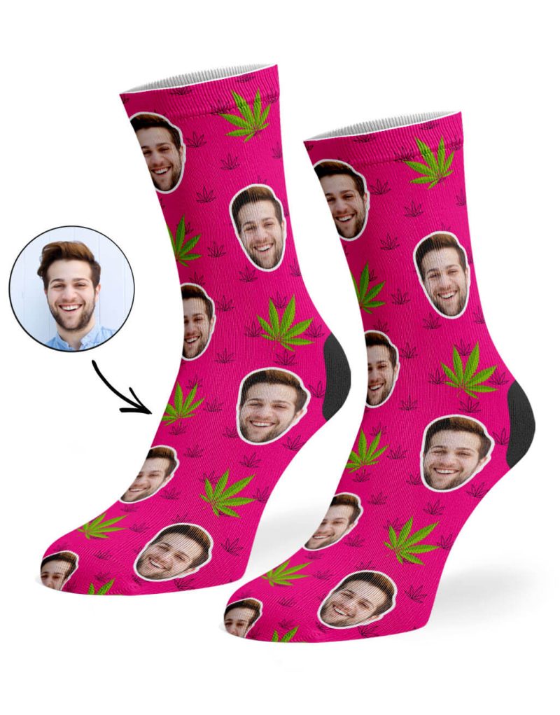 Hot Pink Marijuana Socks