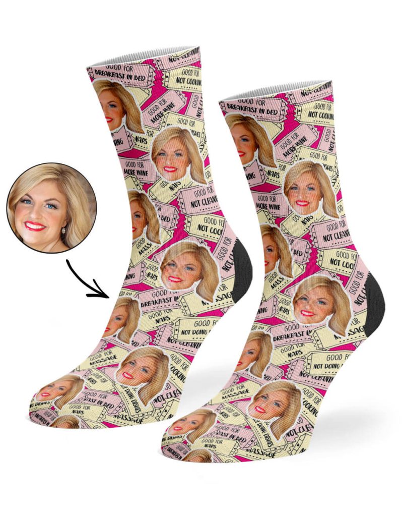 Hot Pink Mother s Day Coupon Socks