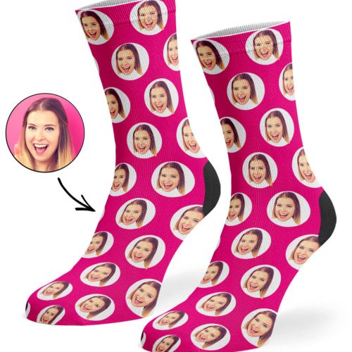 Hot Pink Polka Circle Socks