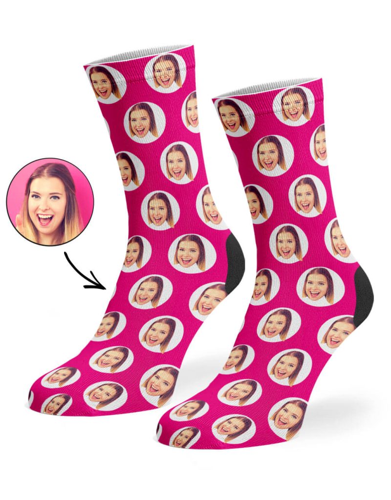 Hot Pink Polka Circle Socks