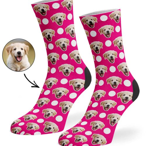 Hot Pink Polka Dog Socks