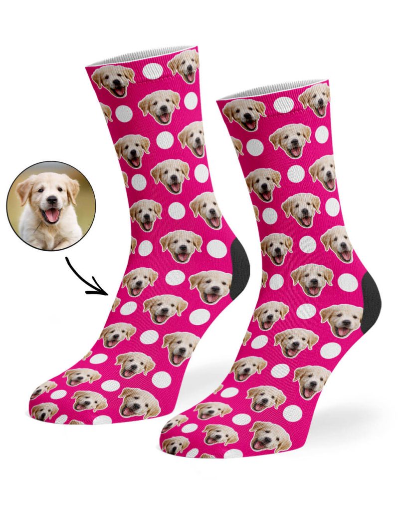 Hot Pink Polka Dog Socks