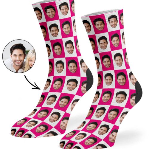 Hot Pink Poser Face Socks