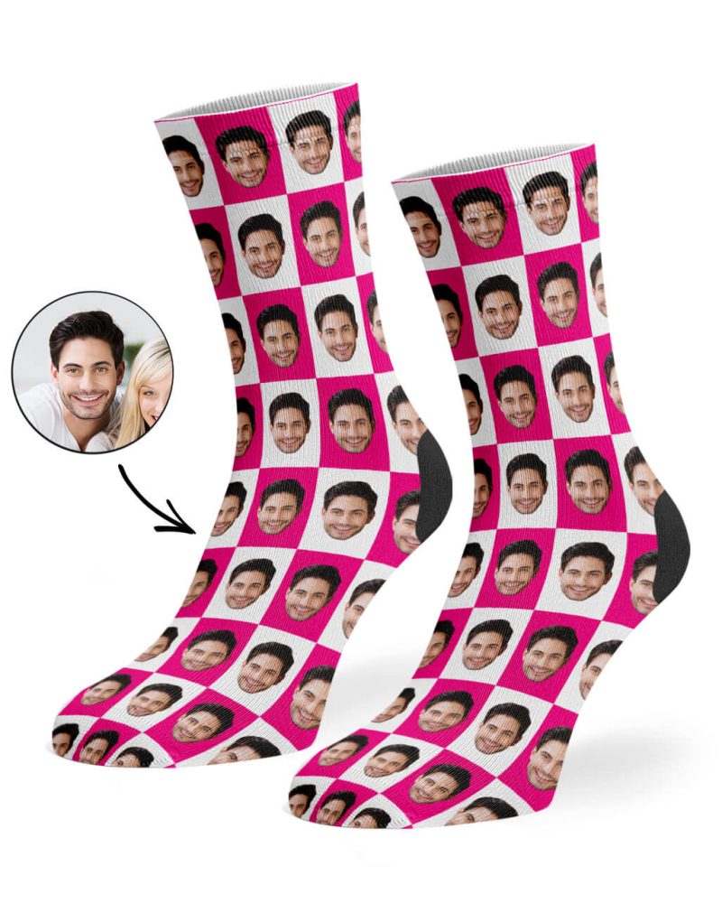 Hot Pink Poser Face Socks