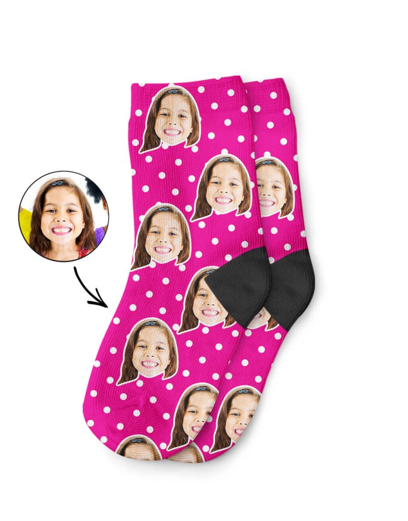 Spotty Face Kids Photo Socks