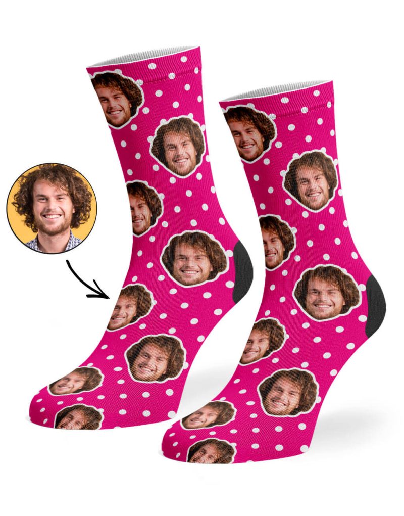 Hot Pink Spotty Face Socks