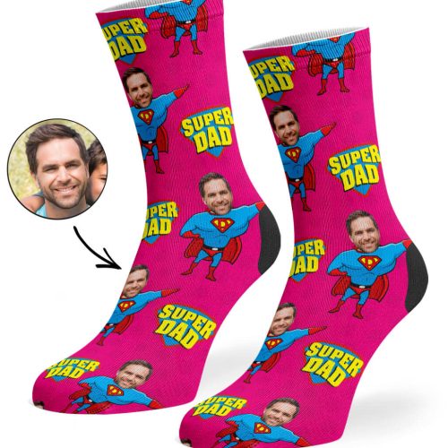 Hot Pink Super Hero Dad Socks