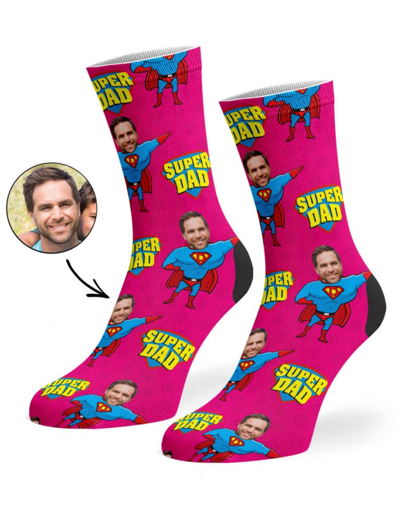 Hot Pink Super Hero Dad Socks