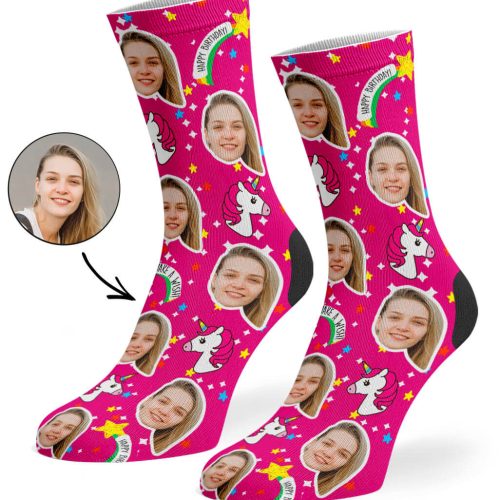 Hot Pink Unicorn Birthday Socks fa933abe a0b2 4981 80f8 aa3b0380cdd3