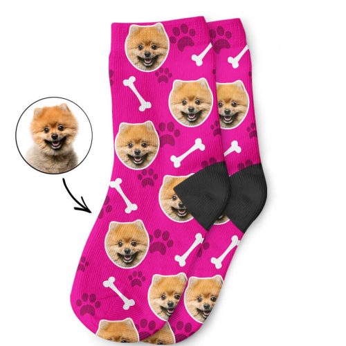 Hot Pink Your Dog On Kids Socks 1