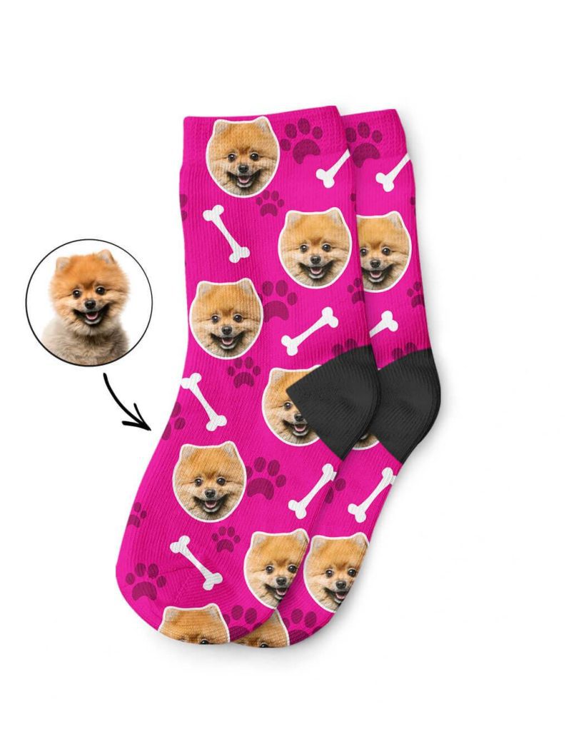 Hot Pink Your Dog On Kids Socks 1