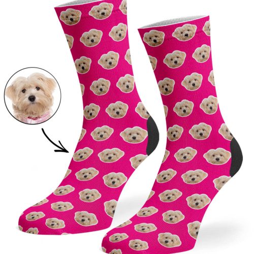 Hot Pink Your Dog Pattern Socks