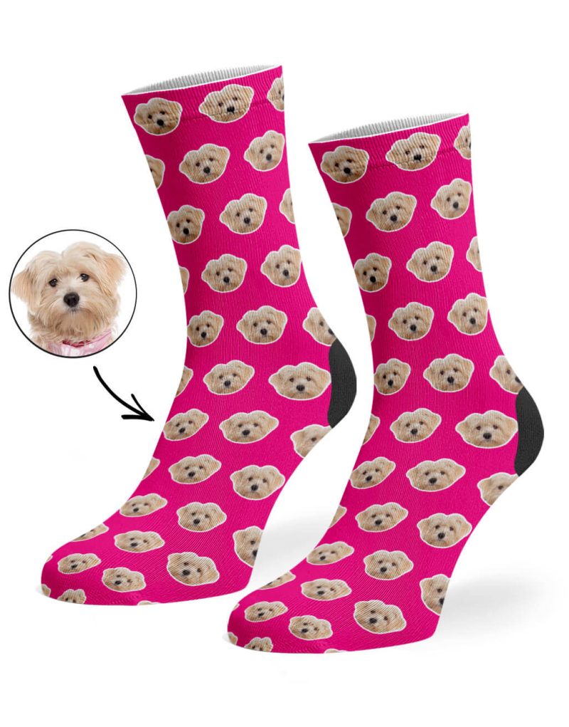 Hot Pink Your Dog Pattern Socks